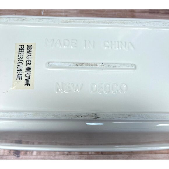 Ceramic Snowman Loaf Pan With Lid Winter Holiday Design New Debco - Picture 6 of 8